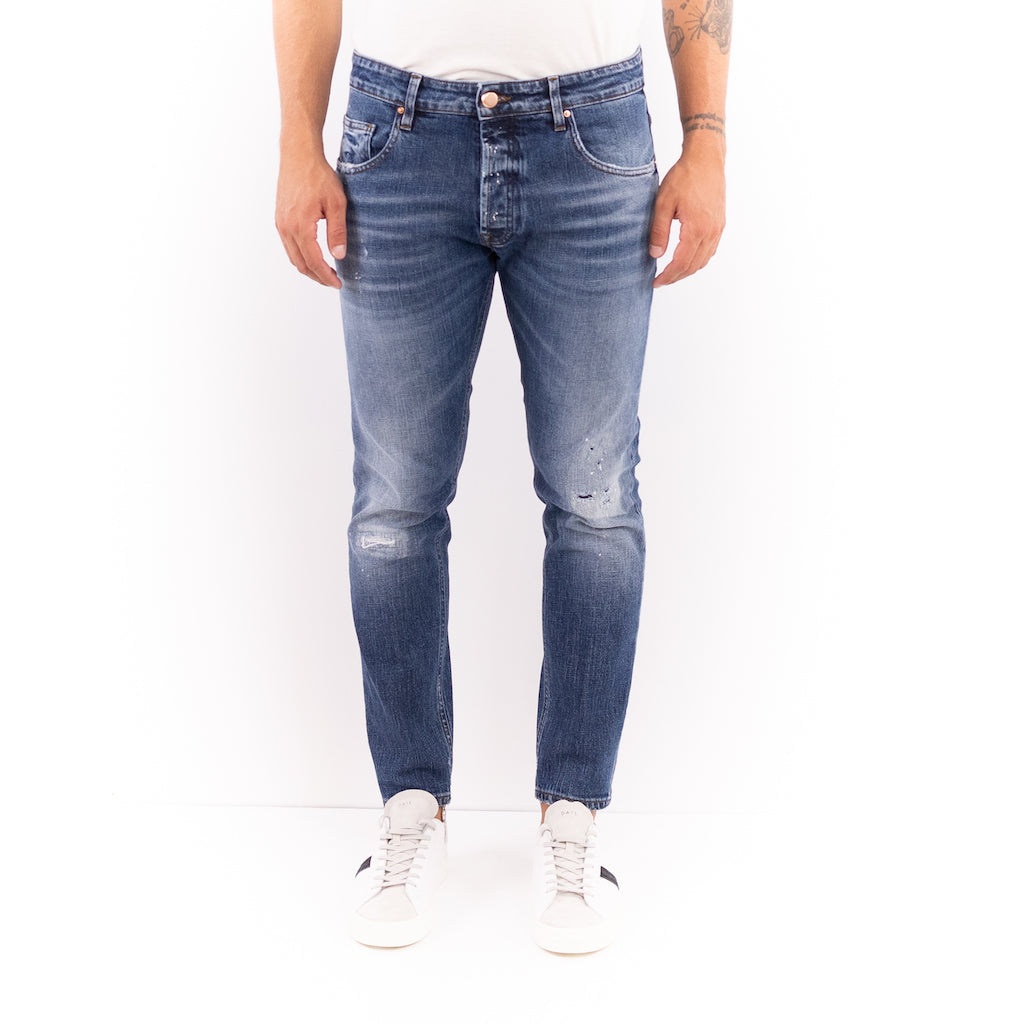 Jeans Yaren blu macchie colore