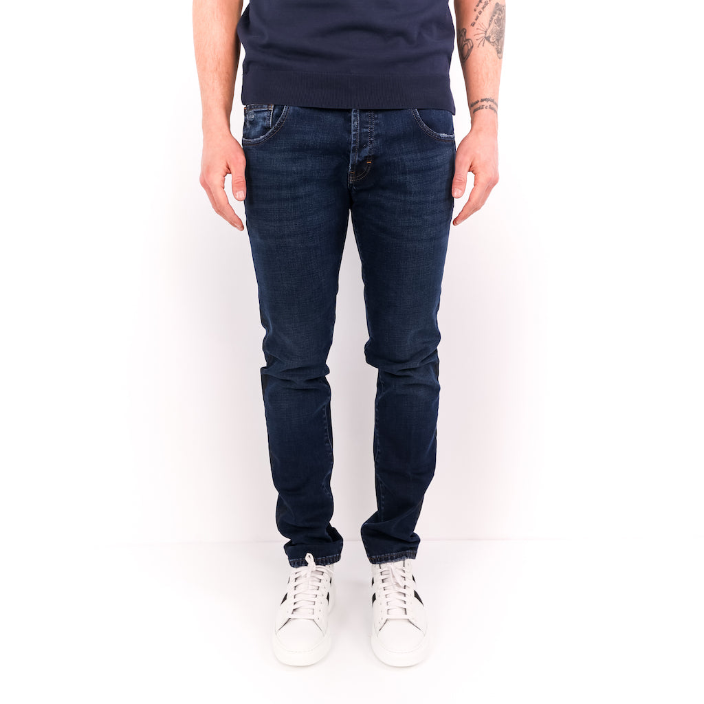 Jeans Milano blu scuro con banda laterale