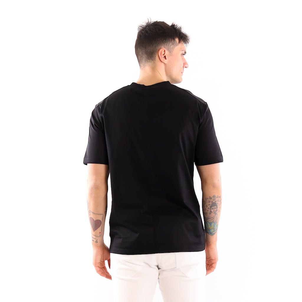T-shirt in jersey di cotone nero