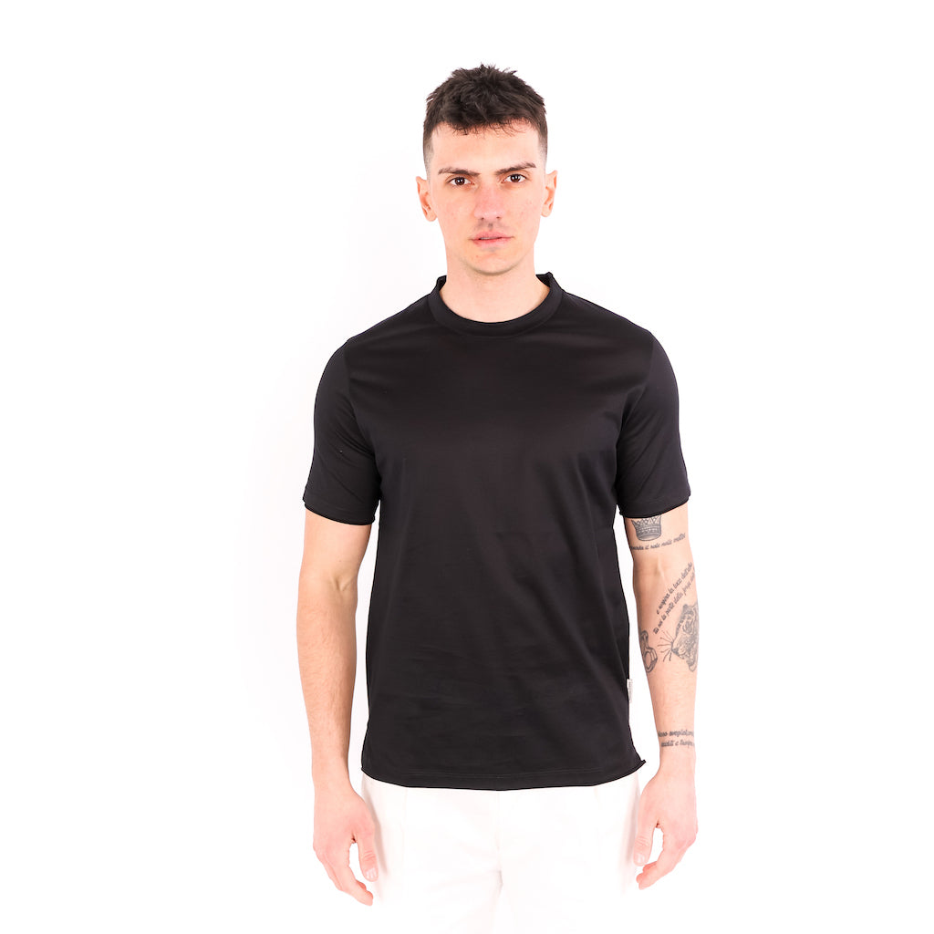 T-shirt in jersey di cotone nero