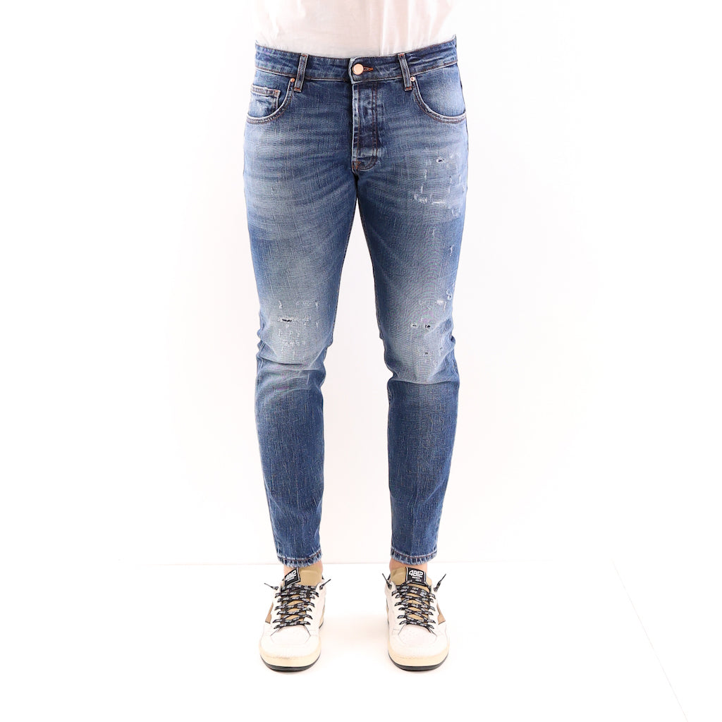 Jeans Yaren blu rotture e rammendi
