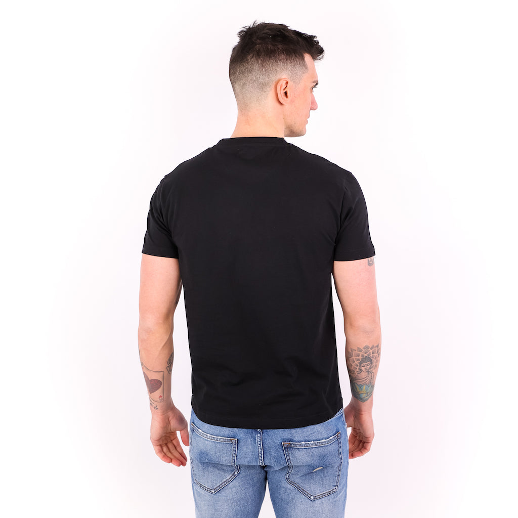 T-shirt in cotone nera con stampa