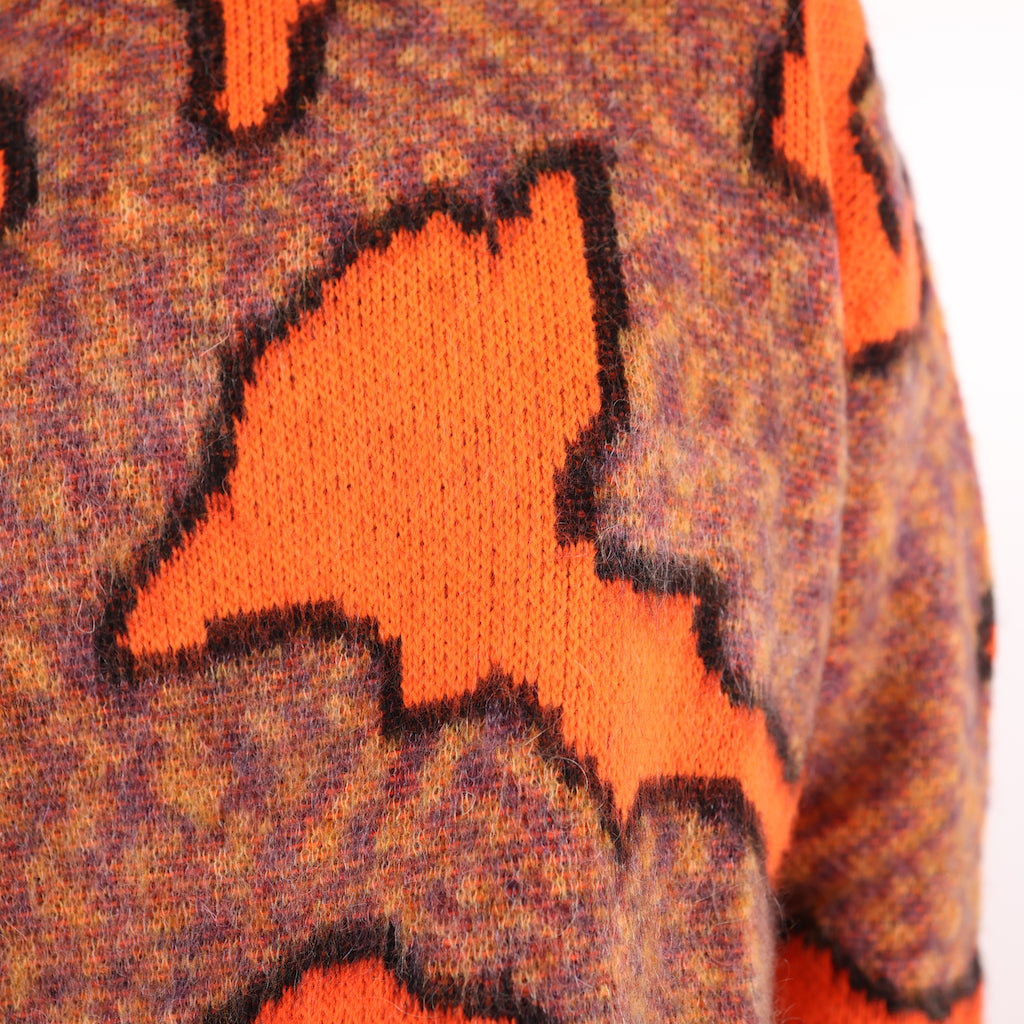 Maglione girocollo comouflage arancio