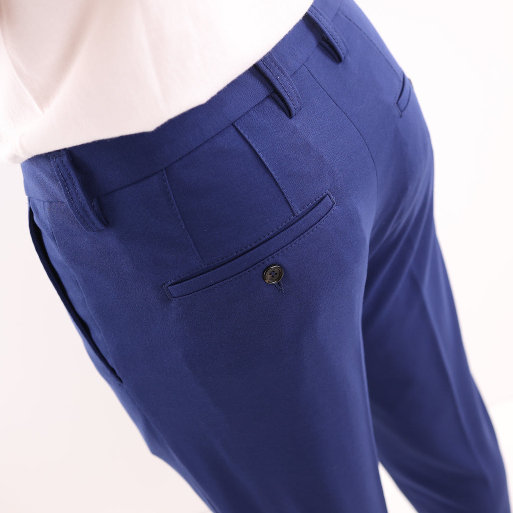 Pantalone japan in jersey di cotone blu