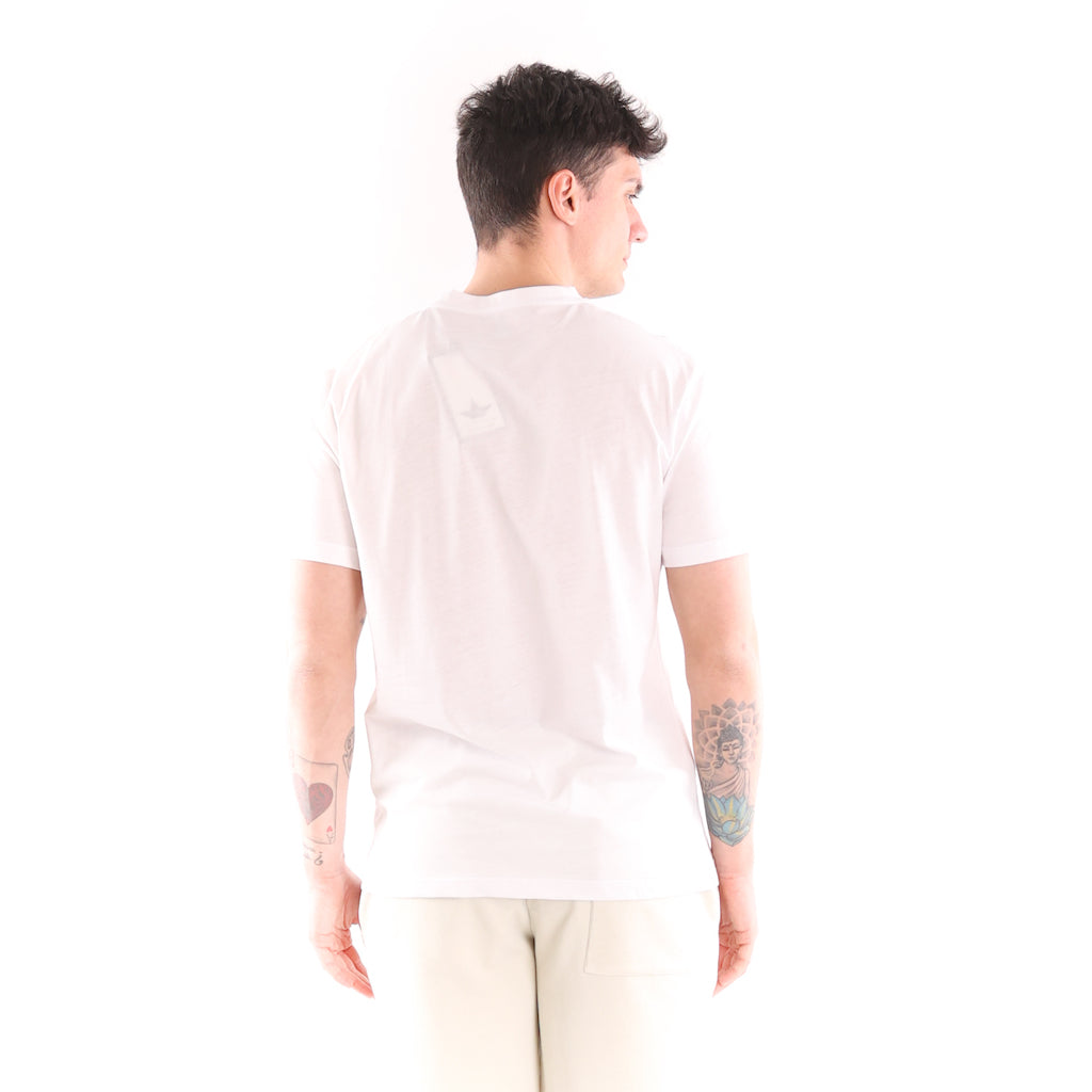 T-shirt in cotone bianca star palms