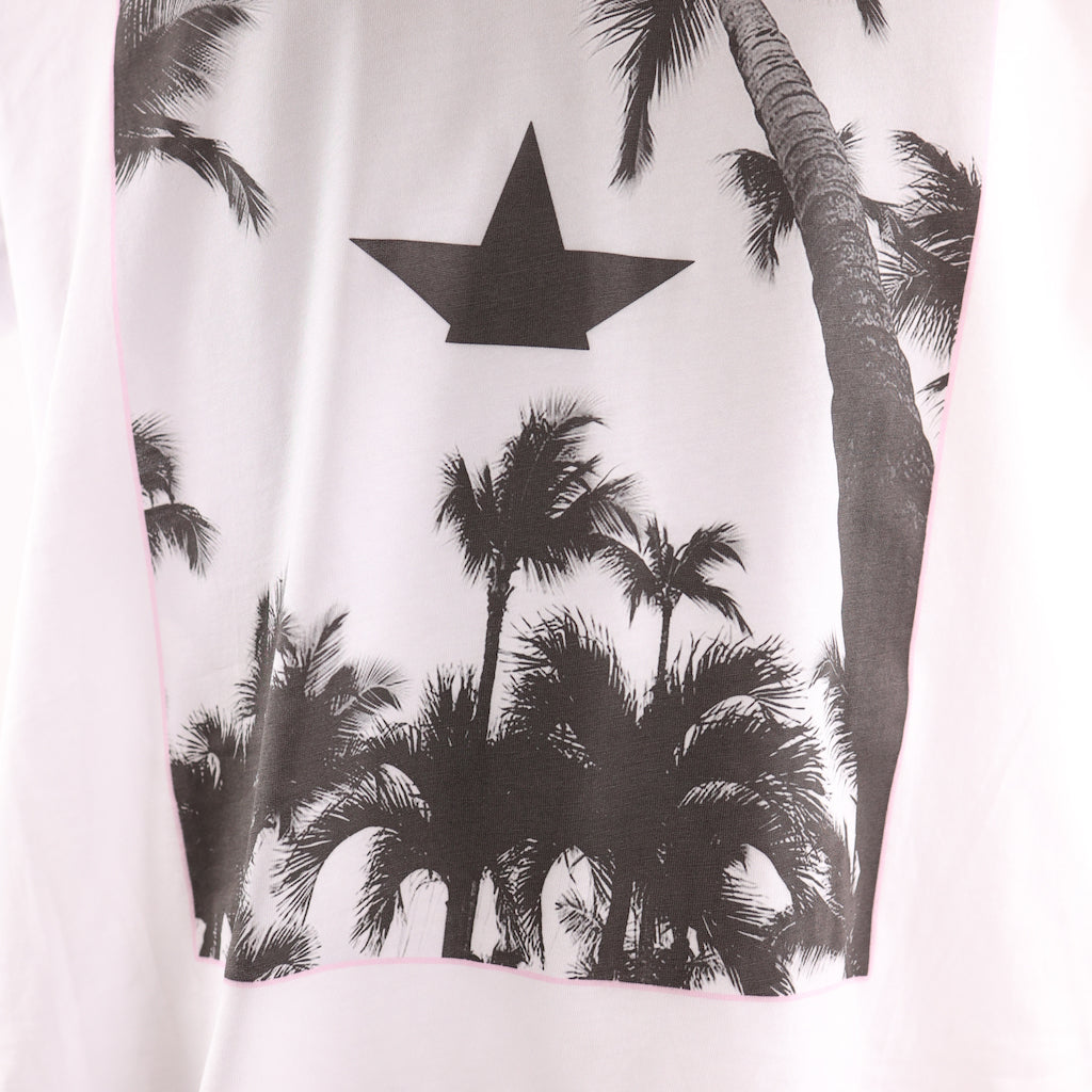 T-shirt in cotone bianca star palms