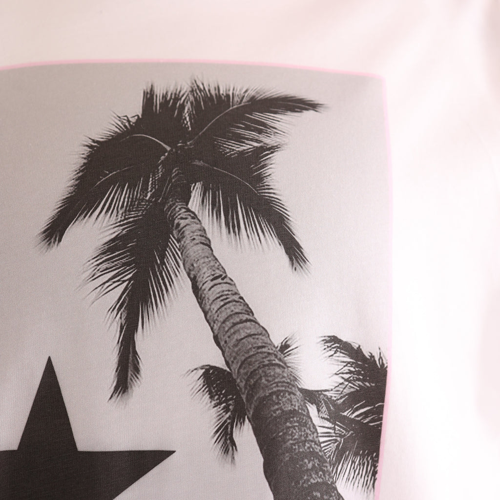 T-shirt in cotone bianca star palms